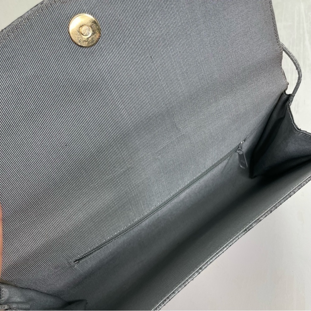 Vintage Minimalist Grey Snakeskin Purse Bag Crossbody Shoulder - Picture 9 of 9